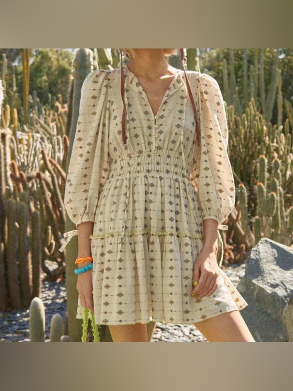 Hunter Bell Ellison Dress in Cream Medallion, Size XS - Picture 5 of 12
